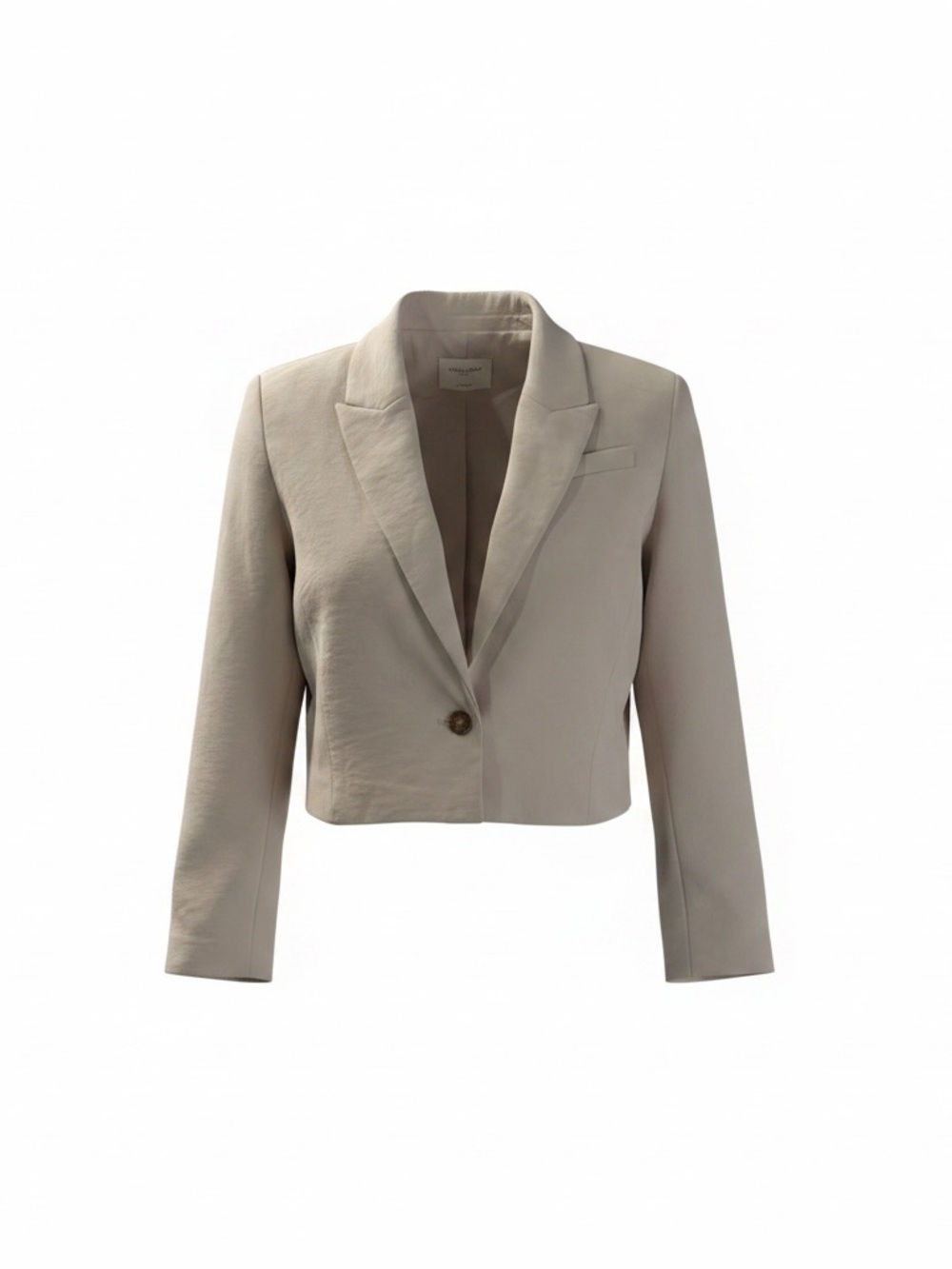 Abercrombie & Fitch Cropped Single-Button Blazer - Light Beige